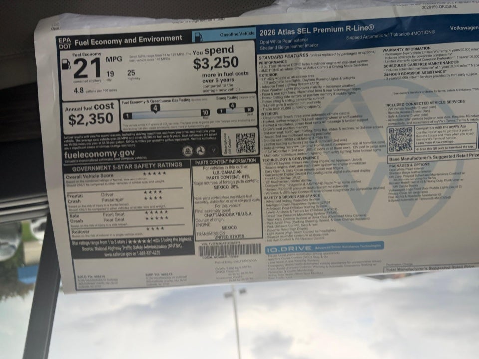 2026 Volkswagen Atlas 2.0T SEL Premium R-Line