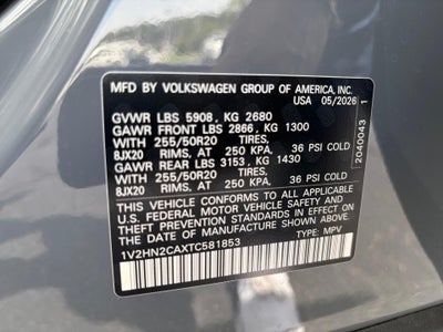 2026 Volkswagen Atlas 2.0T SE w/Technology