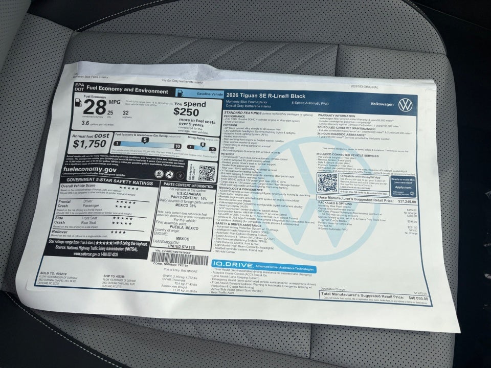 2026 Volkswagen Tiguan SE R-Line Black