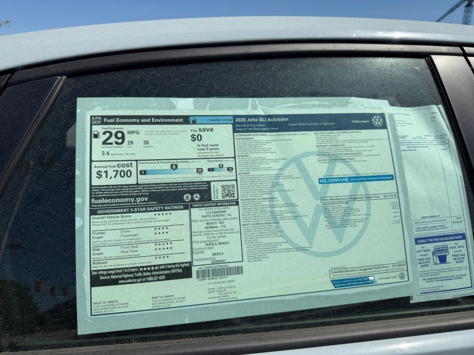 2026 Volkswagen Jetta GLI Autobahn
