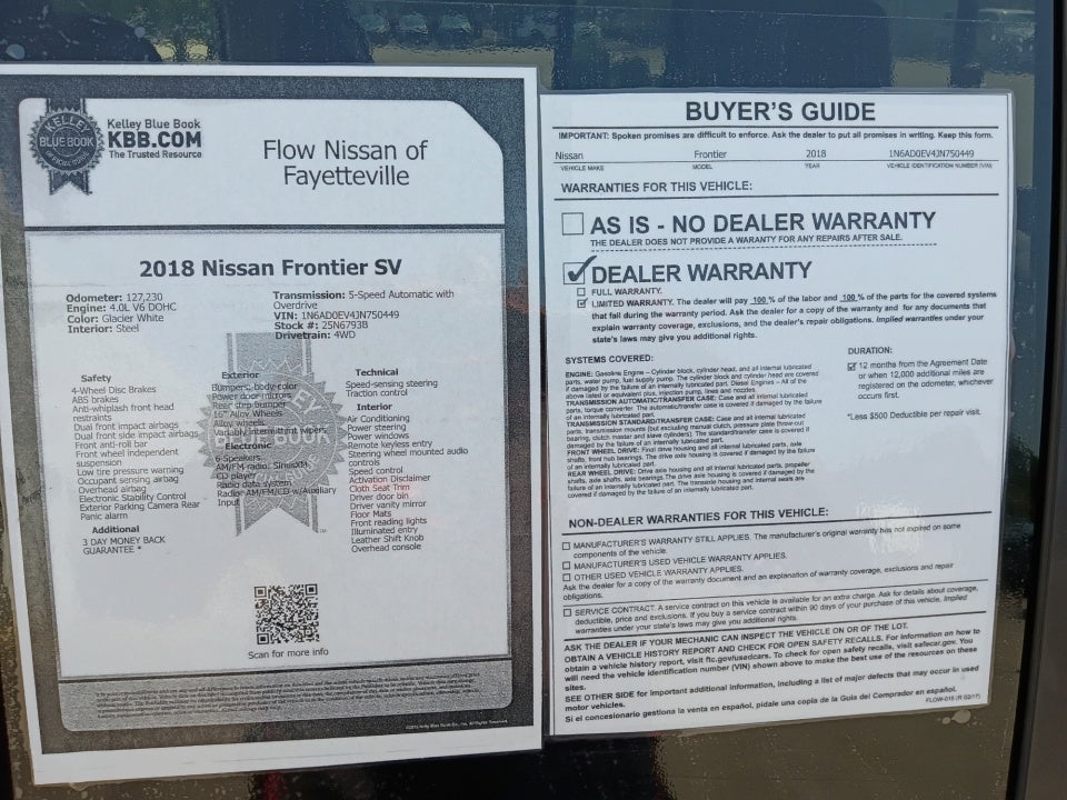 2018 Nissan Frontier SV V6