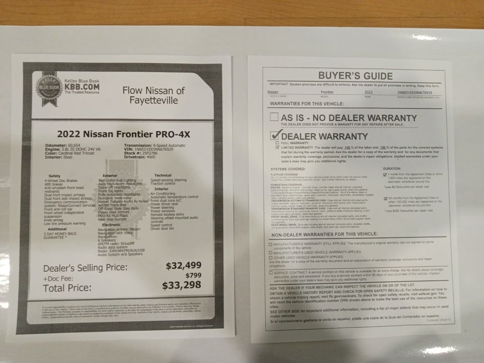 2022 Nissan Frontier Crew Cab PRO-4X 4x4