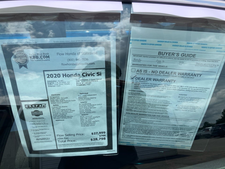 2020 Honda Civic Si Base