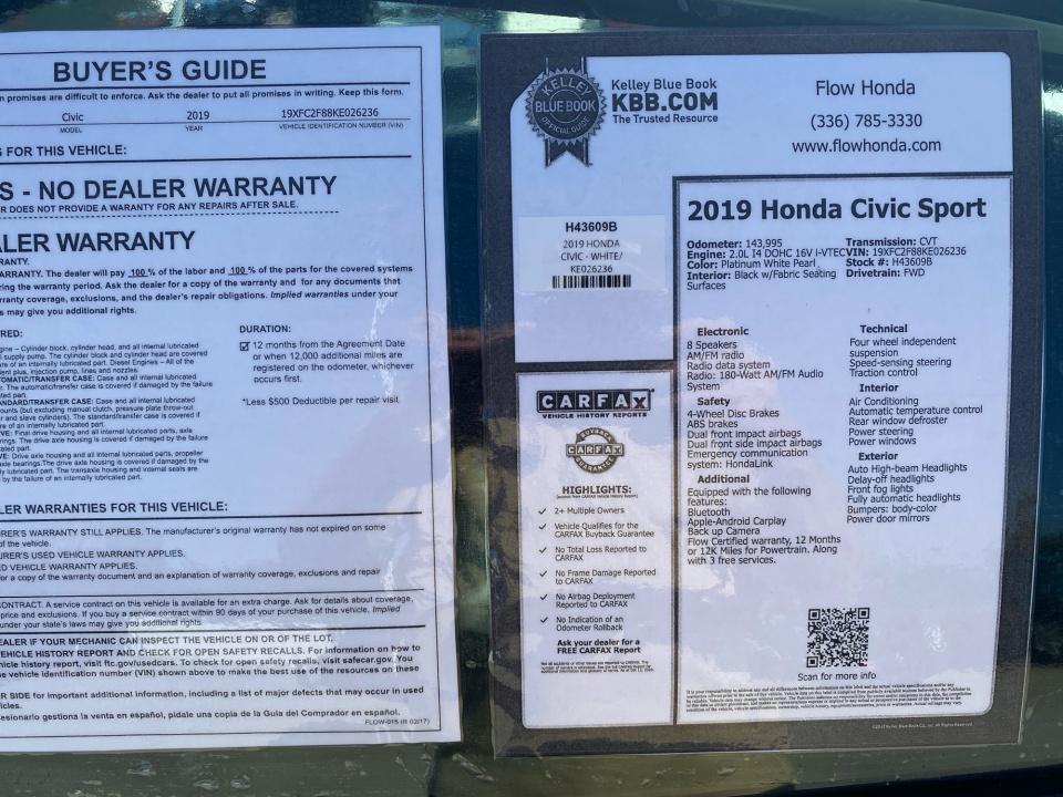 2019 Honda Civic Sport