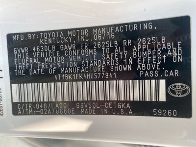 2017 Toyota Camry XLE V6
