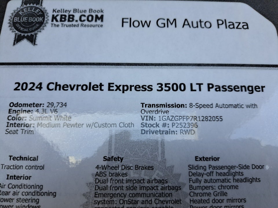 2024 Chevrolet Express Passenger RWD 3500 Extended Wheelbase LT