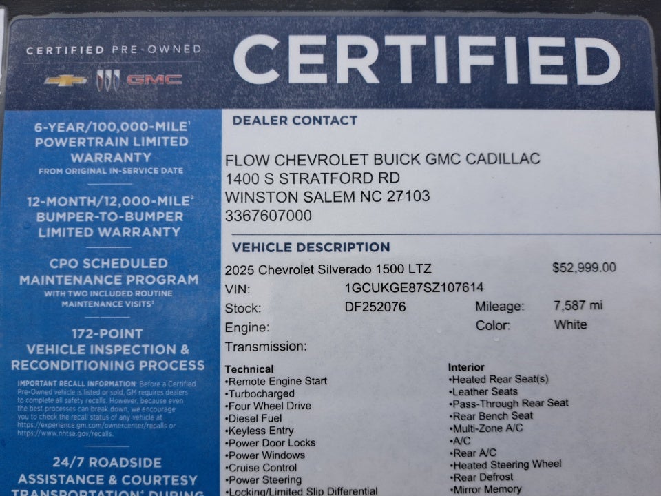 2025 Chevrolet Silverado 1500 4WD Crew Cab Short Bed LTZ