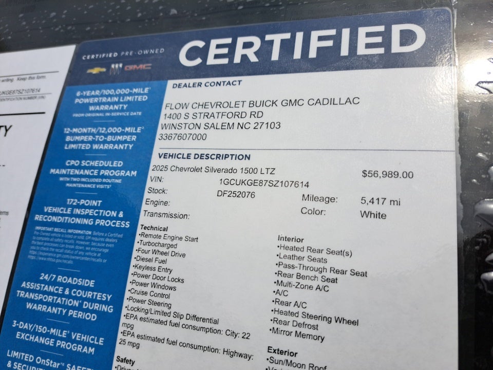 2025 Chevrolet Silverado 1500 4WD Crew Cab Short Bed LTZ
