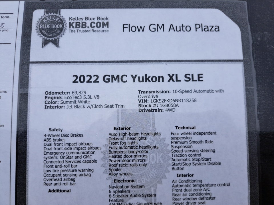 2022 GMC Yukon XL SLE