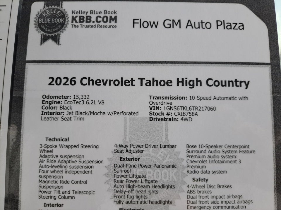 2026 Chevrolet Tahoe High Country