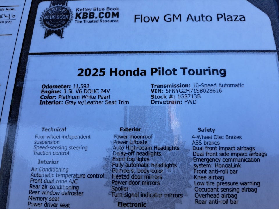 2025 Honda Pilot Touring