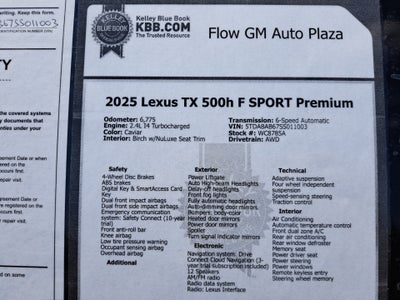 2025 Lexus TX 500h TX 500h F SPORT Premium