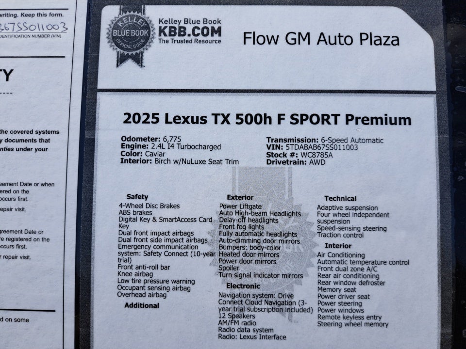 2025 Lexus TX 500h TX 500h F SPORT Premium