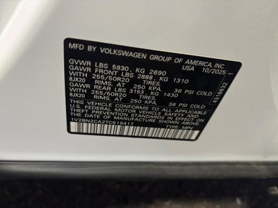 2026 Volkswagen Atlas 2.0T SEL