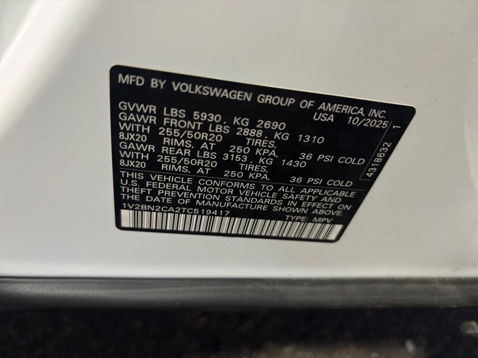 2026 Volkswagen Atlas 2.0T SEL