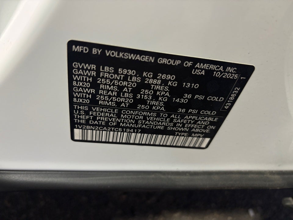 2026 Volkswagen Atlas 2.0T SEL