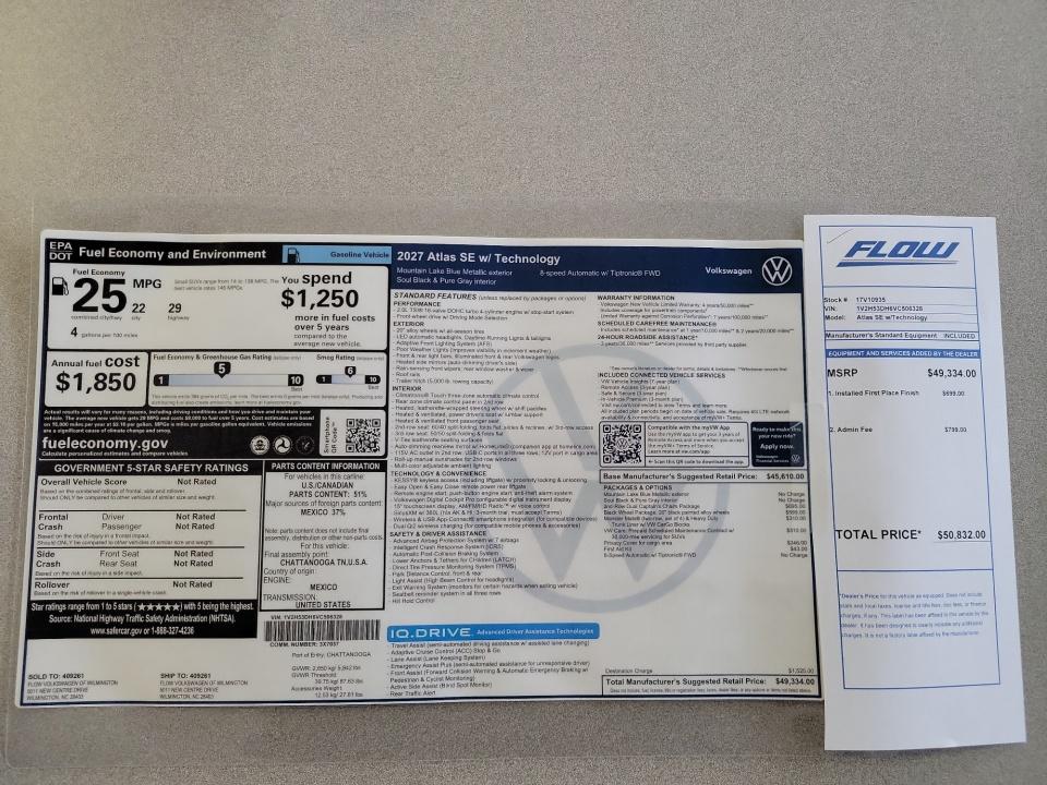 2027 Volkswagen Atlas SE w/Technology
