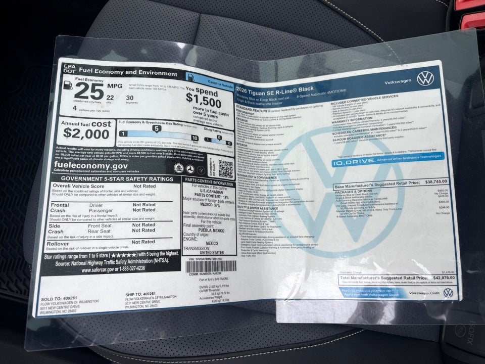 2026 Volkswagen Tiguan SE R-Line Black