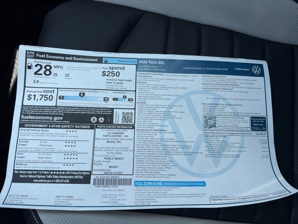 2026 Volkswagen Taos SEL
