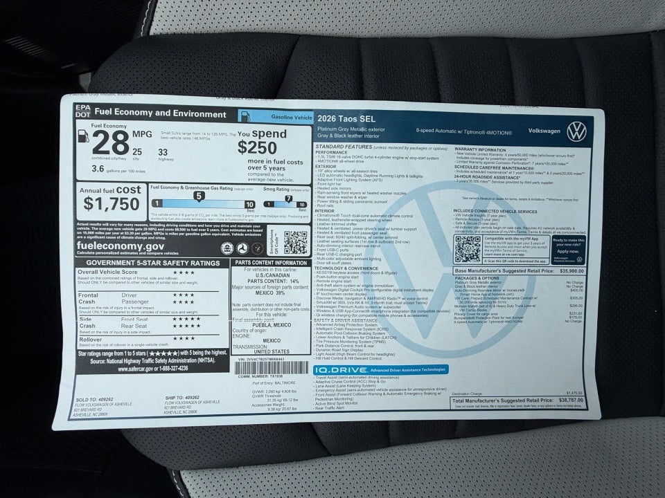 2026 Volkswagen Taos SEL