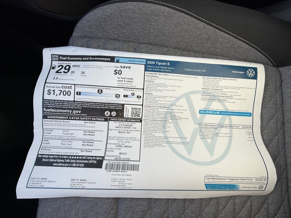 2026 Volkswagen Tiguan S