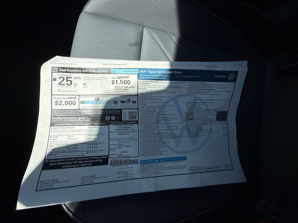 2026 Volkswagen Tiguan SE R-Line Black