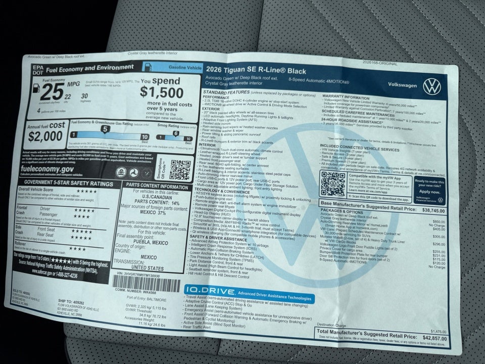 2026 Volkswagen Tiguan SE R-Line Black