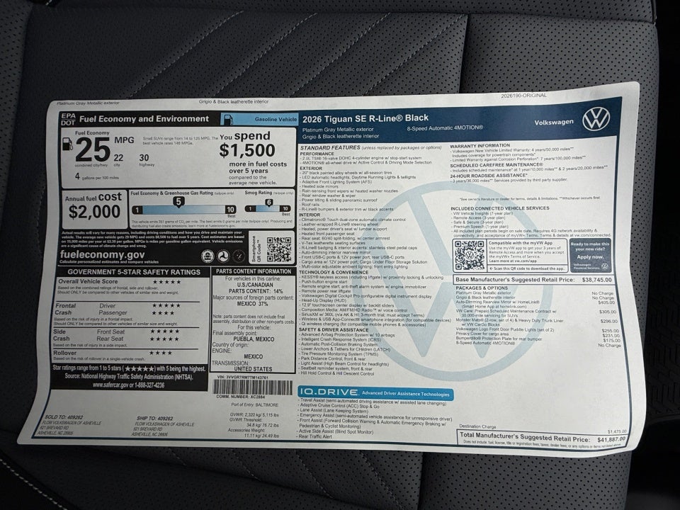 2026 Volkswagen Tiguan SE R-Line Black