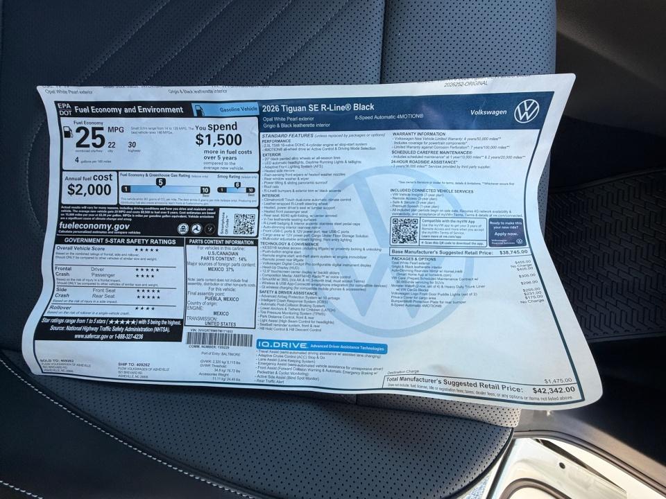 2026 Volkswagen Tiguan SE R-Line Black