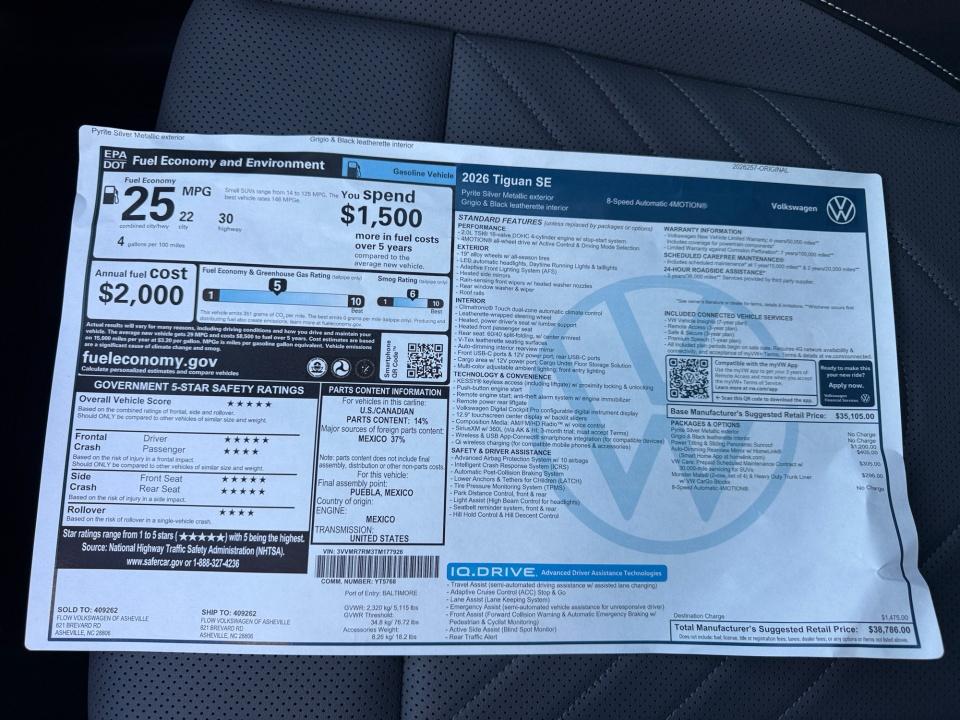 2026 Volkswagen Tiguan SE