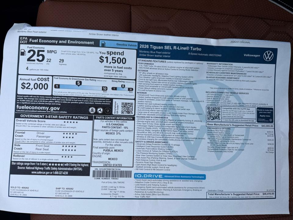 2026 Volkswagen Tiguan SEL R-Line Turbo