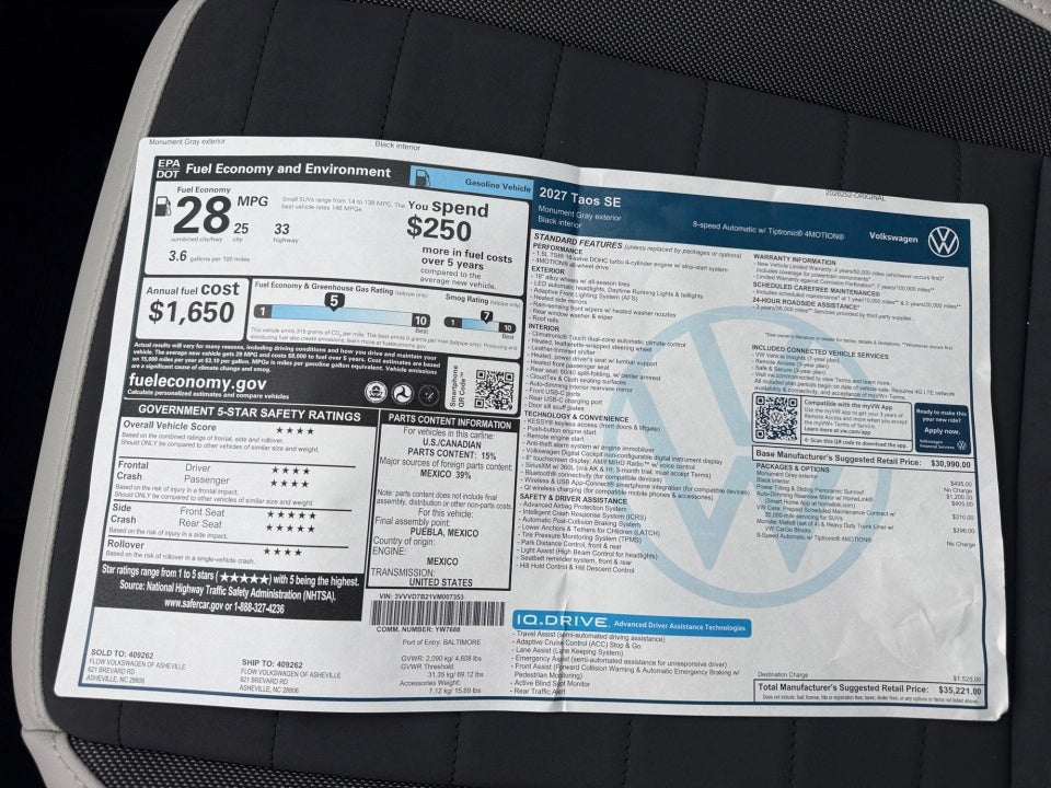 2027 Volkswagen Taos SE