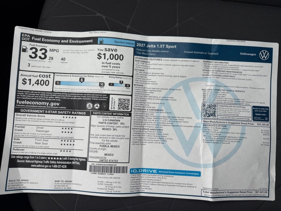 2027 Volkswagen Jetta Sport