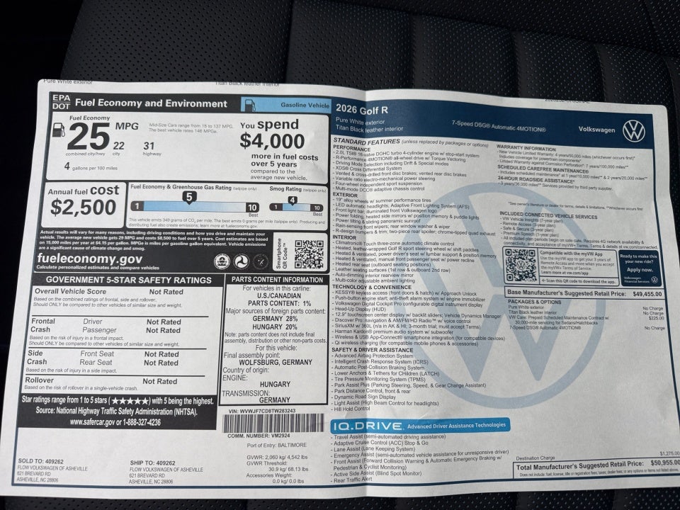 2026 Volkswagen Golf R 2.0T DSG