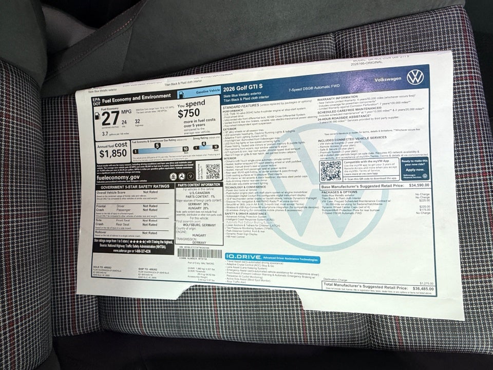 2026 Volkswagen Golf GTI S