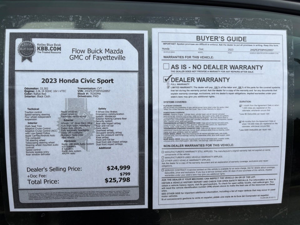 2023 Honda Civic Sedan Sport