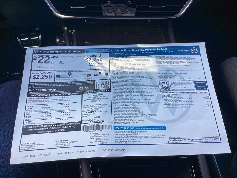 2026 Volkswagen Atlas Cross Sport 2.0T SEL Premium R-Line
