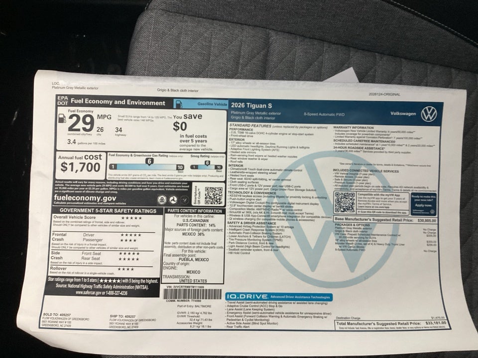 2026 Volkswagen Tiguan S