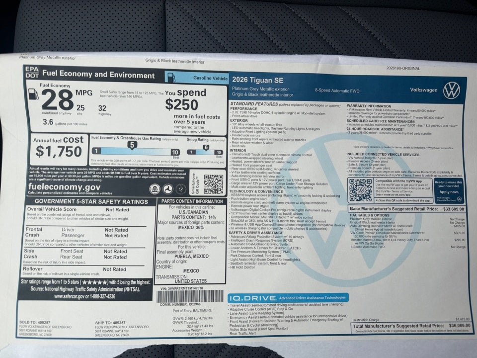 2026 Volkswagen Tiguan SE