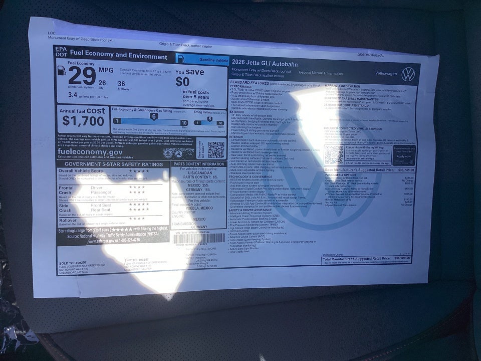2026 Volkswagen Jetta GLI Autobahn