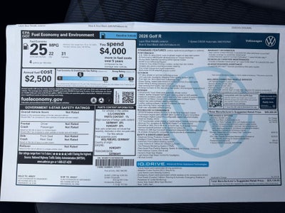 2026 Volkswagen Golf R 2.0T DSG