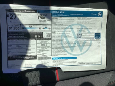 2026 Volkswagen Golf GTI SE