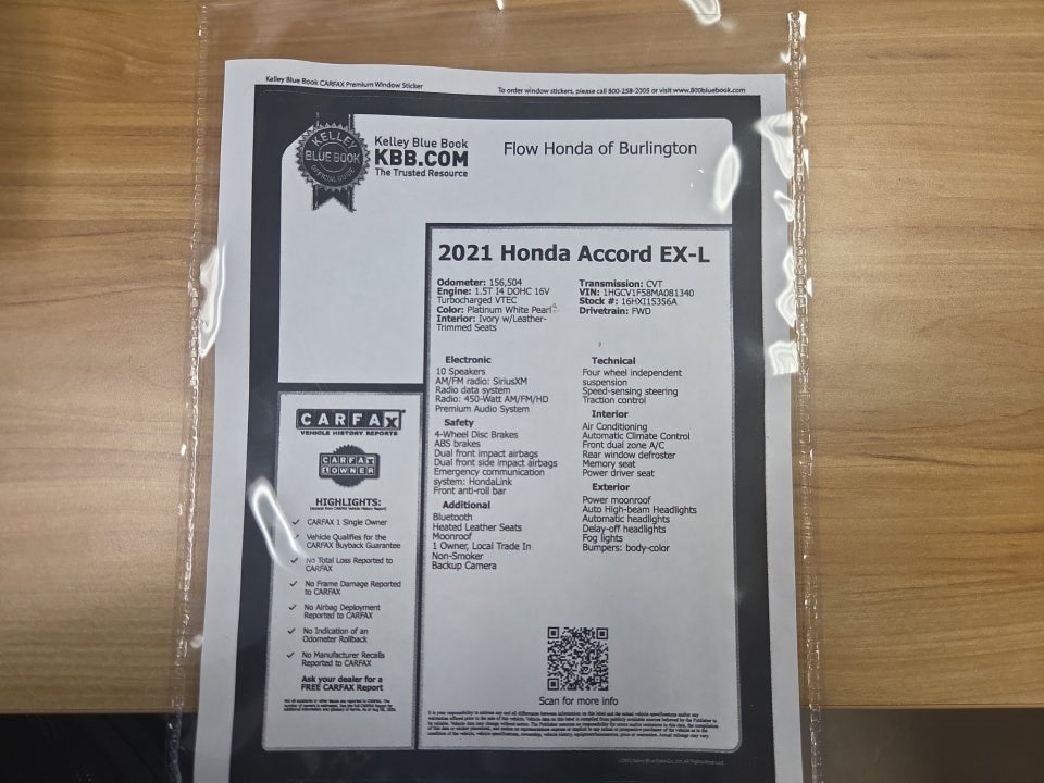 2021 Honda Accord EX-L