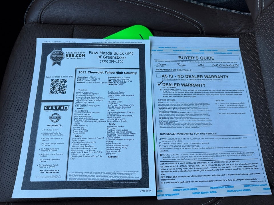 2021 Chevrolet Tahoe 4WD High Country