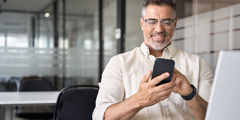 a man using a phone.